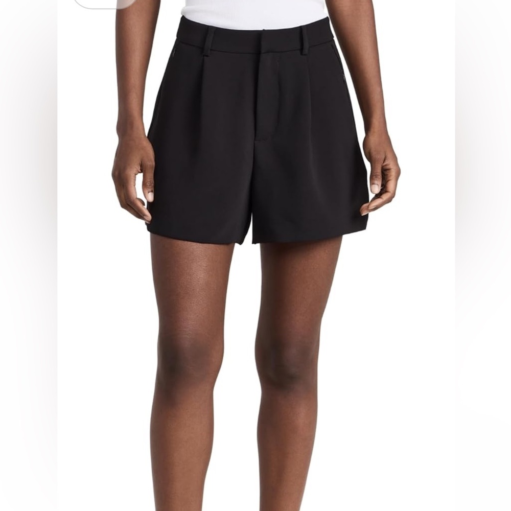 Good American Black Suiting Trouser Shorts Luxe NWT!